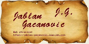 Jablan Gačanović vizit kartica